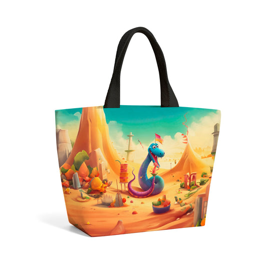 Snake On A Beach Holiday Beach Shopper Tote Bag