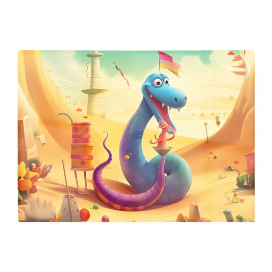 Snake On A Beach Holiday Glass Chopping Board