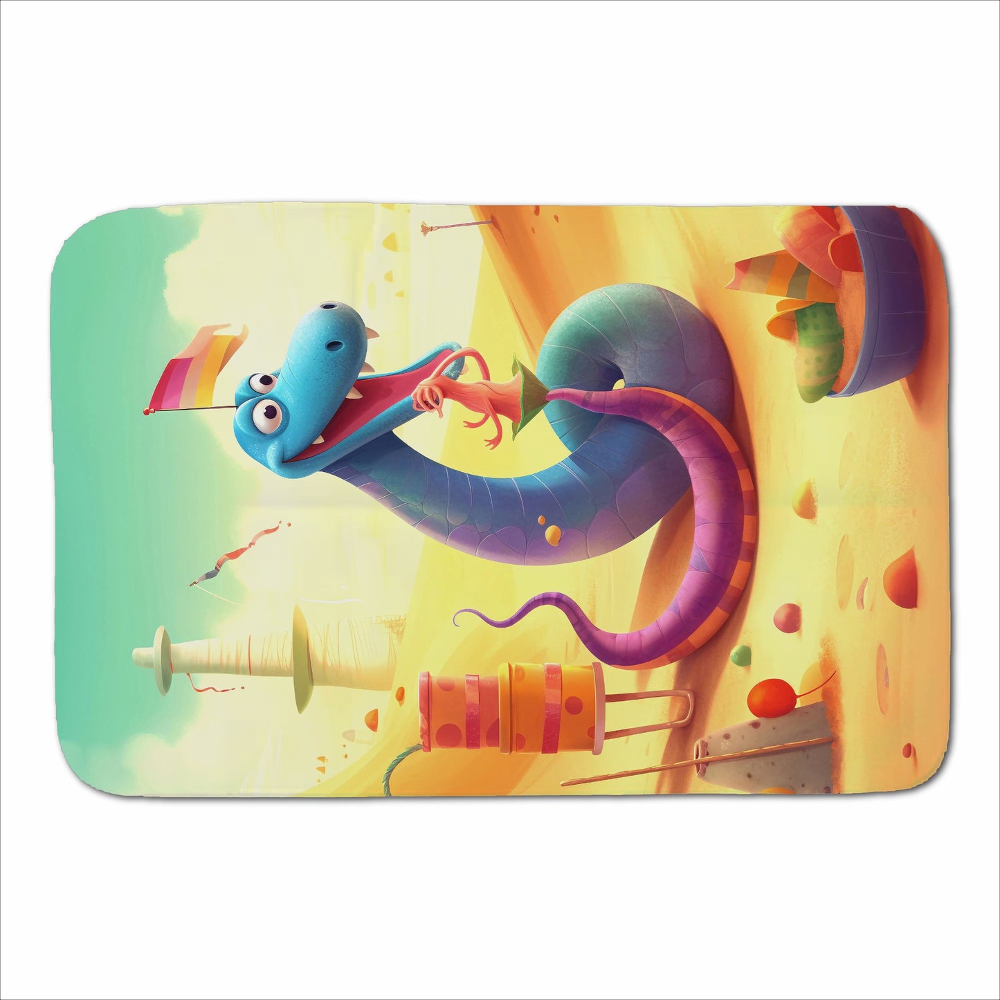 Snake On A Beach Holiday Sherpa Blanket