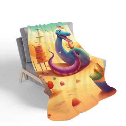 Snake On A Beach Holiday Sherpa Blanket