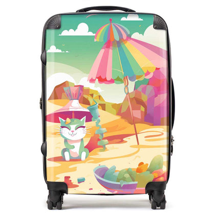 Kitten On A Beach Holiday Suitcase