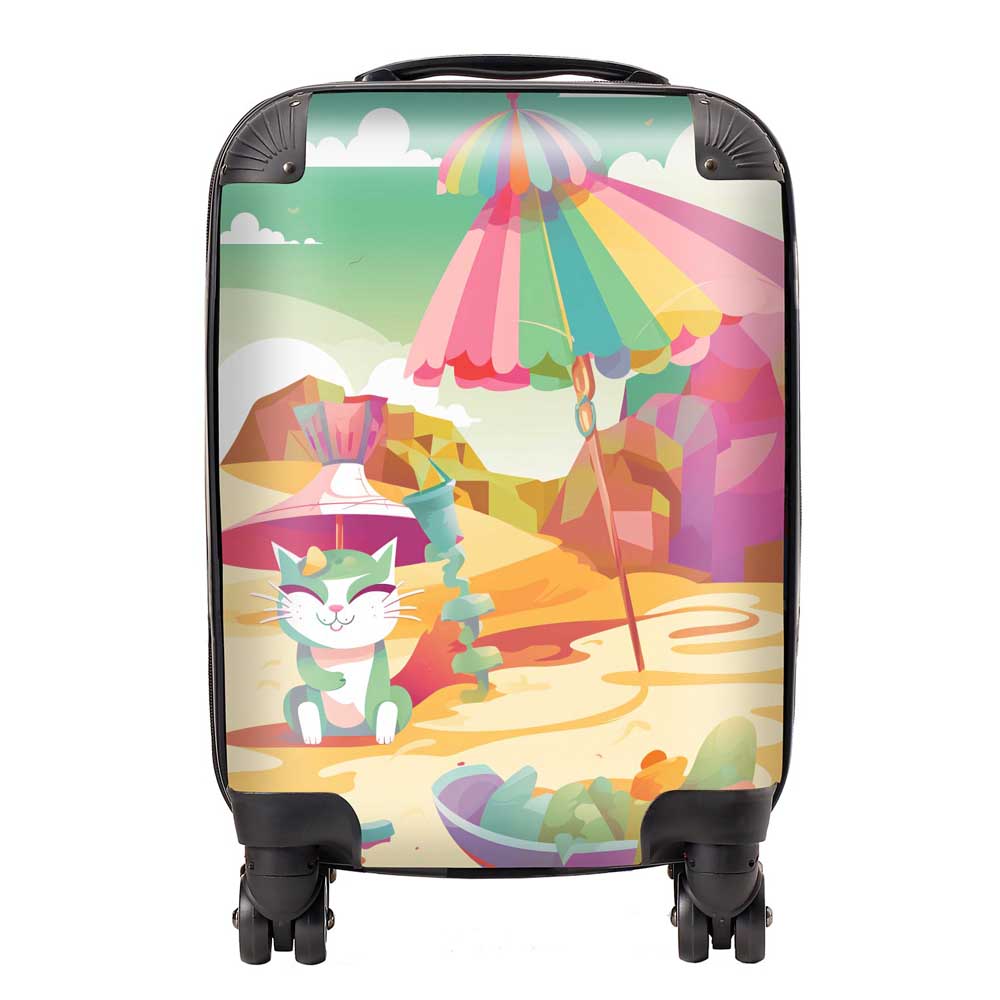 Kitten On A Beach Holiday Suitcase