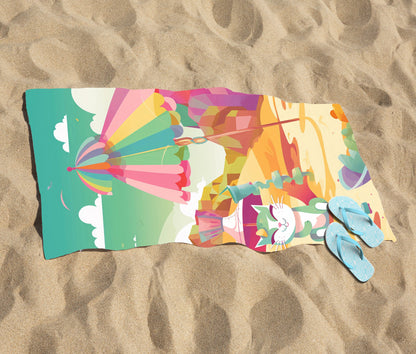 Kitten On A Beach Holiday Beach Towel