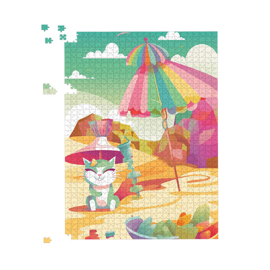 Kitten On A Beach Holiday Jigsaw Puzzle