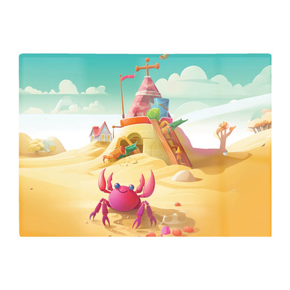Pink Crab On A Beach Holiday Glass Chopping Board