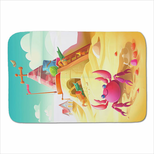 Pink Crab On A Beach Holiday Sherpa Blanket