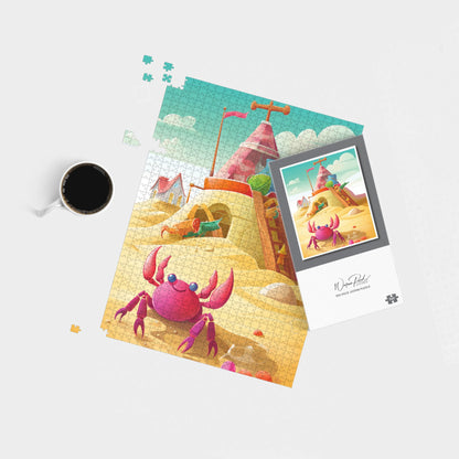 Pink Crab On A Beach Holiday Jigsaw Puzzle