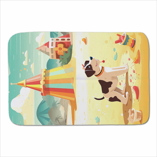 Doggy On A Beach Holiday Sherpa Blanket
