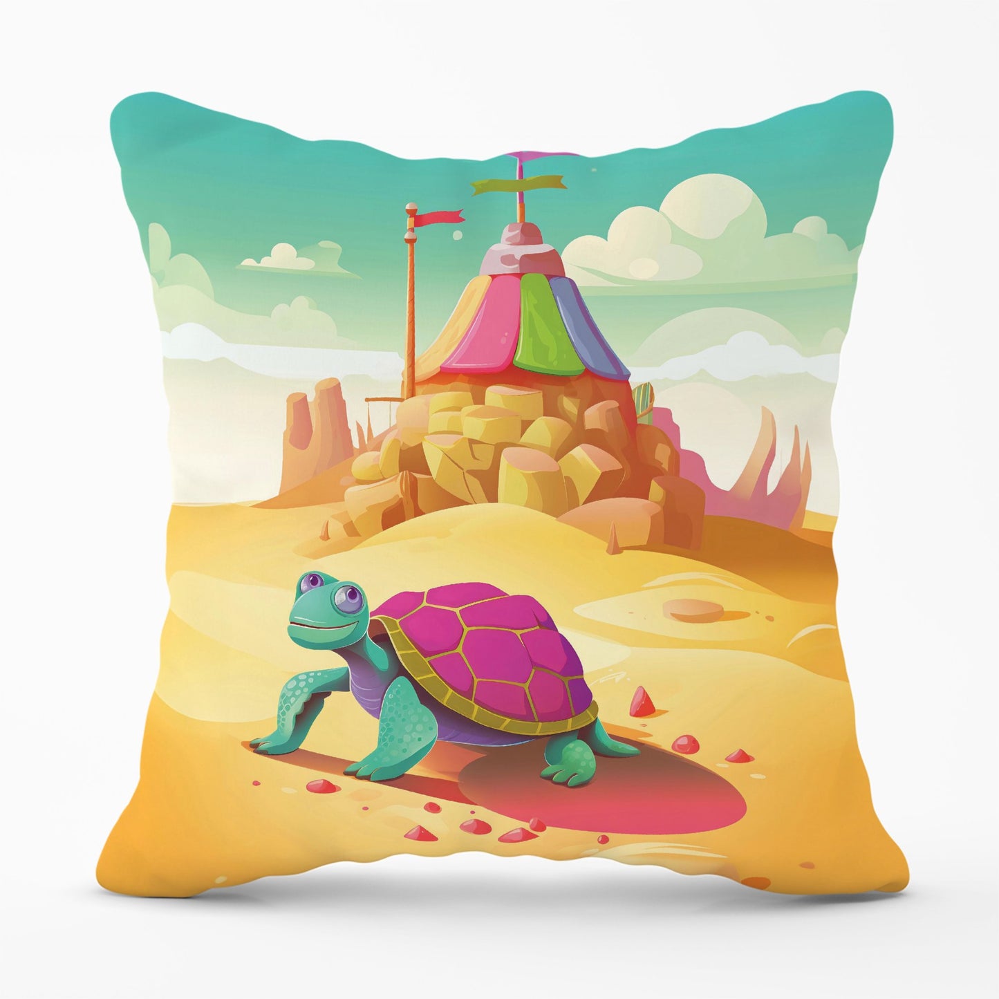 Turtle On A Beach Holiday Cushions