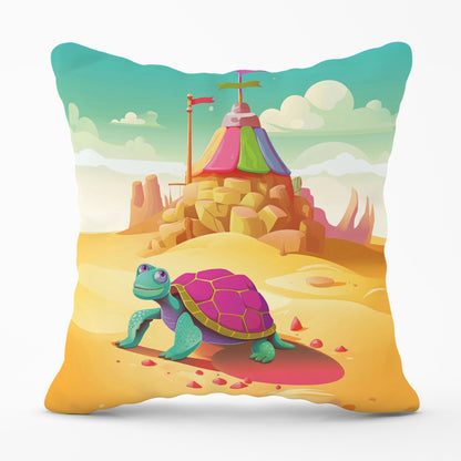 Turtle On A Beach Holiday Cushions