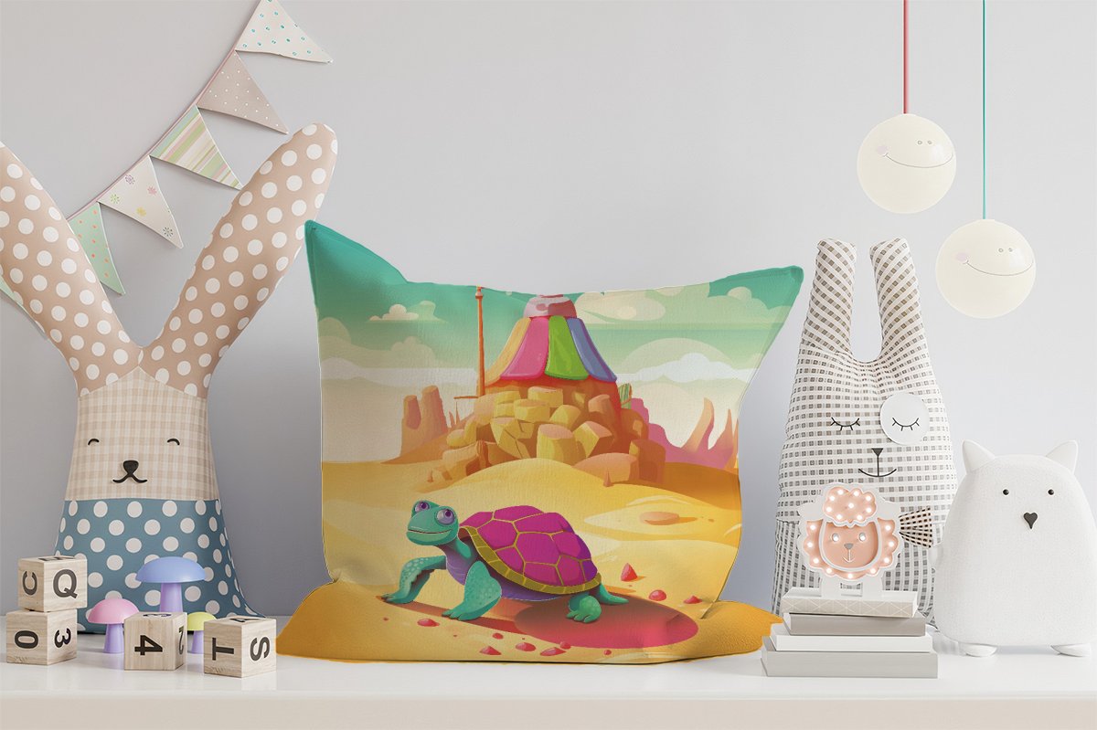 Turtle On A Beach Holiday Cushions