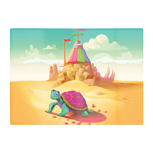 Turtle On A Beach Holiday Glass Chopping Board