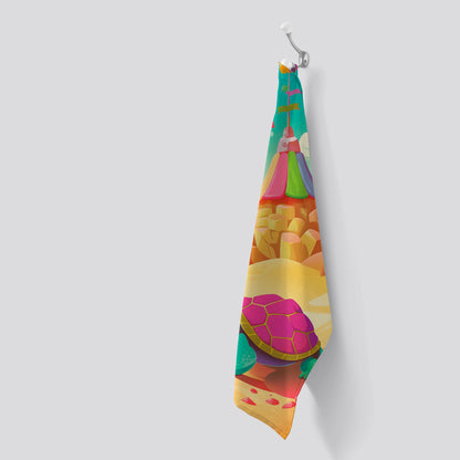 Turtle On A Beach Holiday Tea Towel