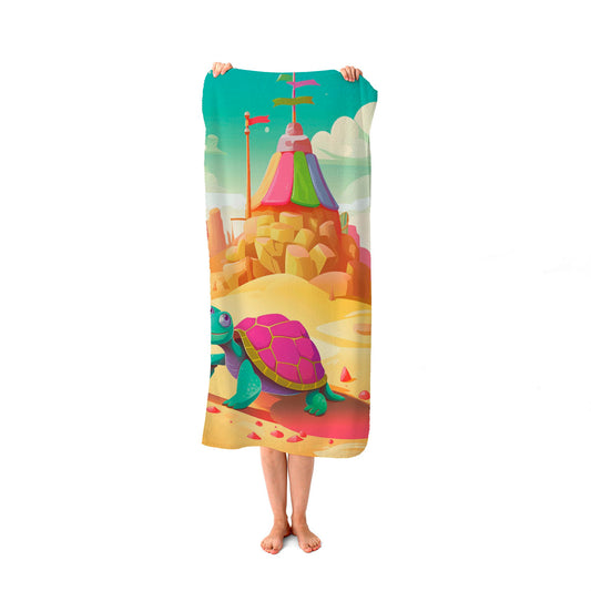 Turtle On A Beach Holiday Beach Towel
