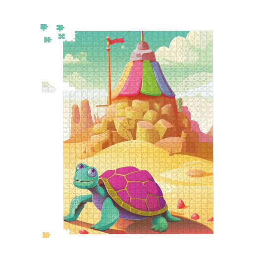 Turtle On A Beach Holiday Jigsaw Puzzle