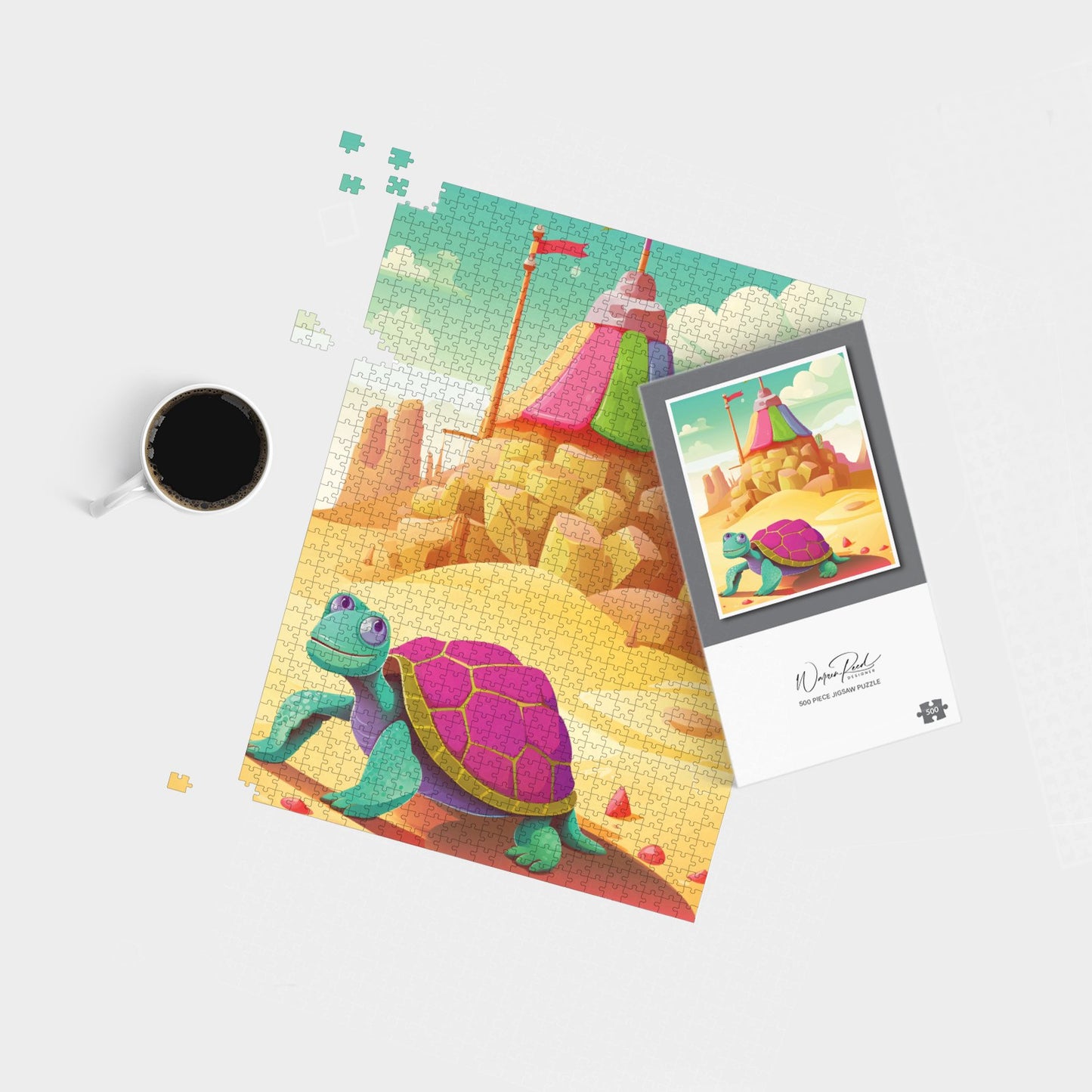 Turtle On A Beach Holiday Jigsaw Puzzle