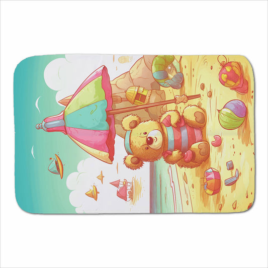 Teddy Bead On A Beach Holiday Sherpa Blanket
