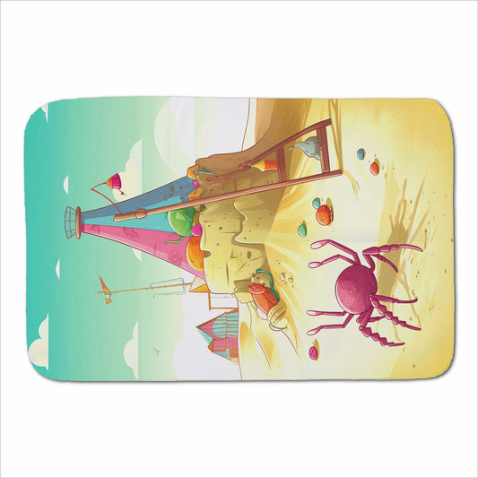 Crab On A Beach Holiday Sherpa Blanket