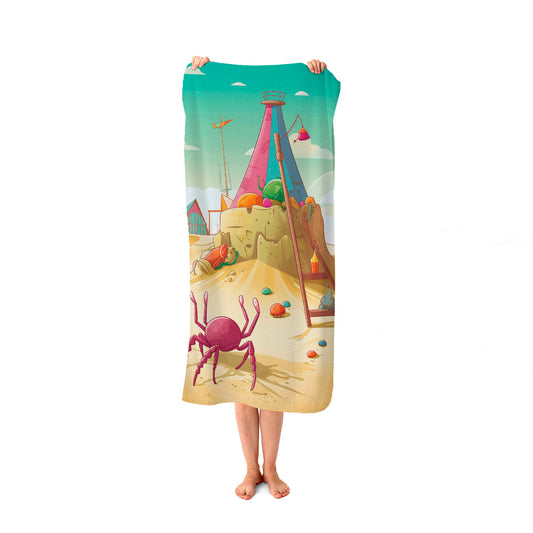 Crab On A Beach Holiday Beach Towel