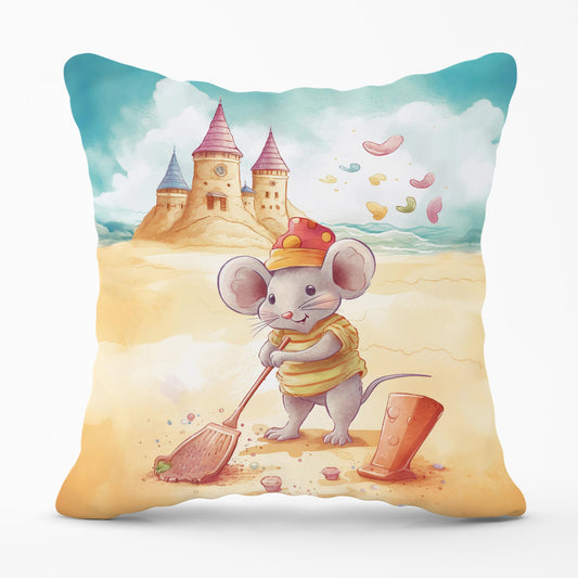 Mouse On A Beach Holiday Cushions
