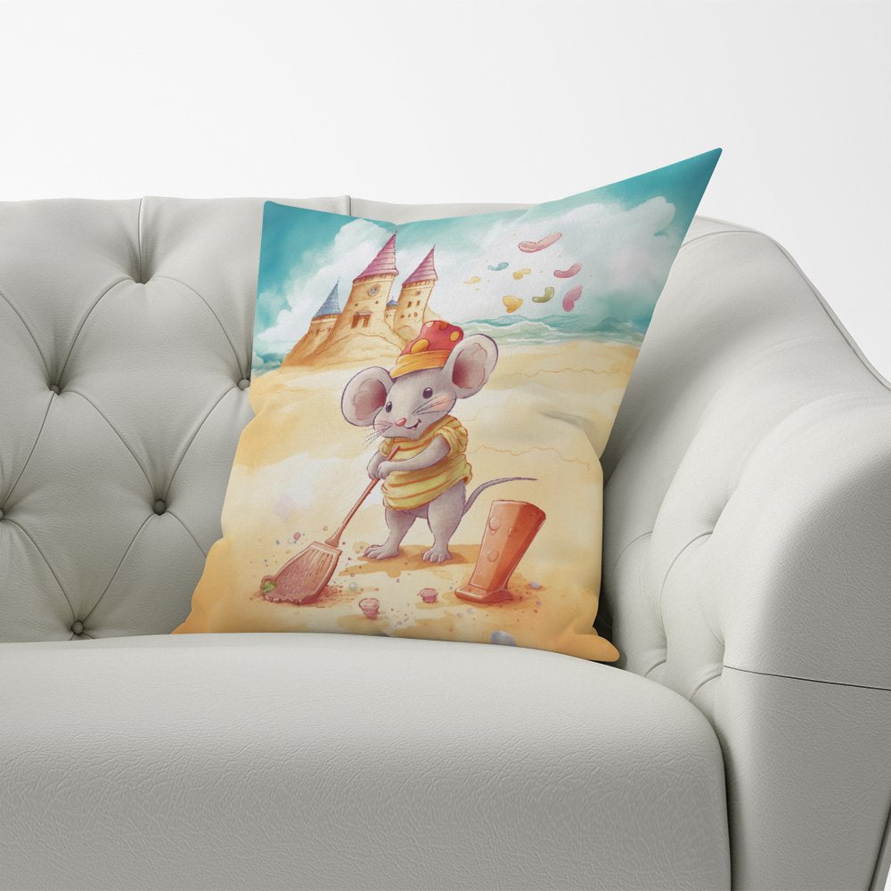 Mouse On A Beach Holiday Cushions