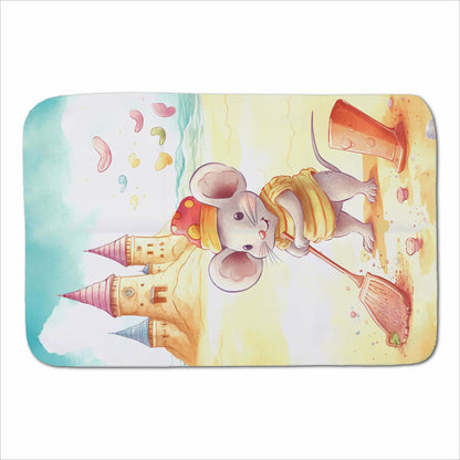 Mouse On A Beach Holiday Sherpa Blanket