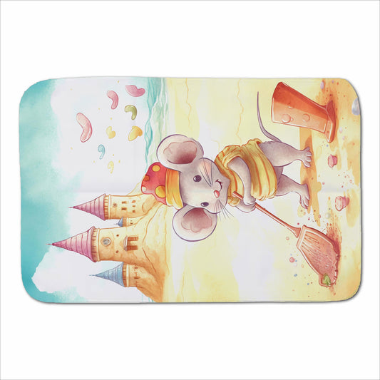 Mouse On A Beach Holiday Sherpa Blanket