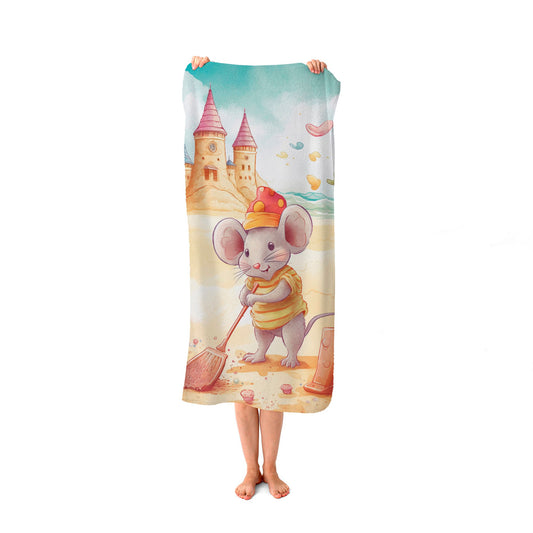 Mouse On A Beach Holiday Beach Towel