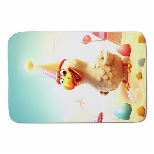 Funky Chicken On A Beach Holiday Sherpa Blanket