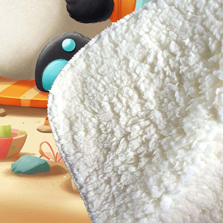 Panda On A Beach Holiday Sherpa Blanket
