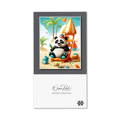 Panda On A Beach Holiday Jigsaw Puzzle