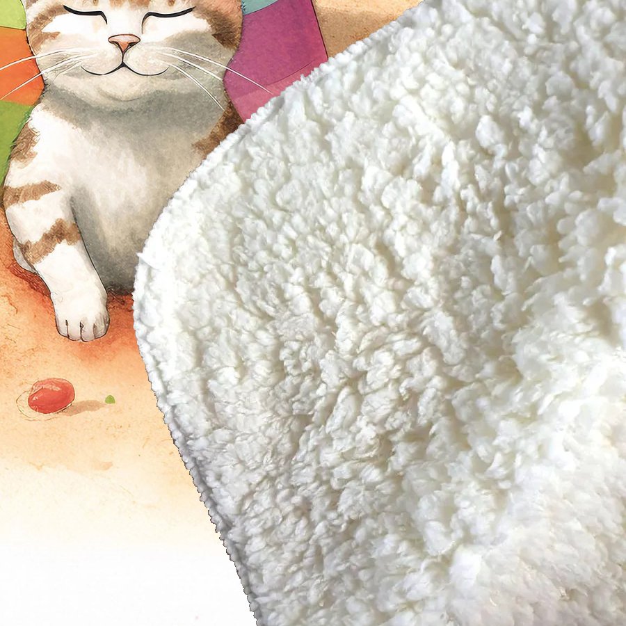 Cat On A Beach Holiday Sherpa Blanket