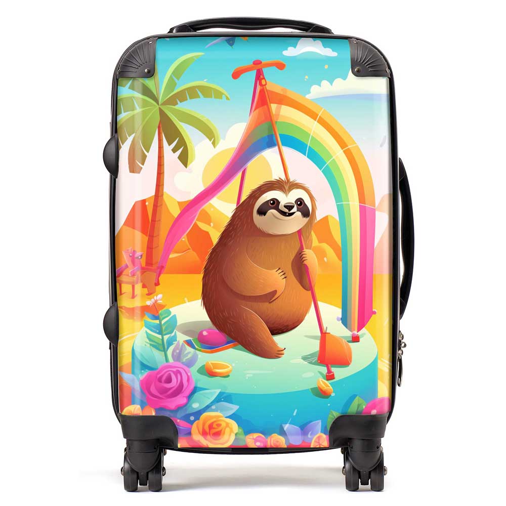 Sloth On A Beach Holiday Suitcase
