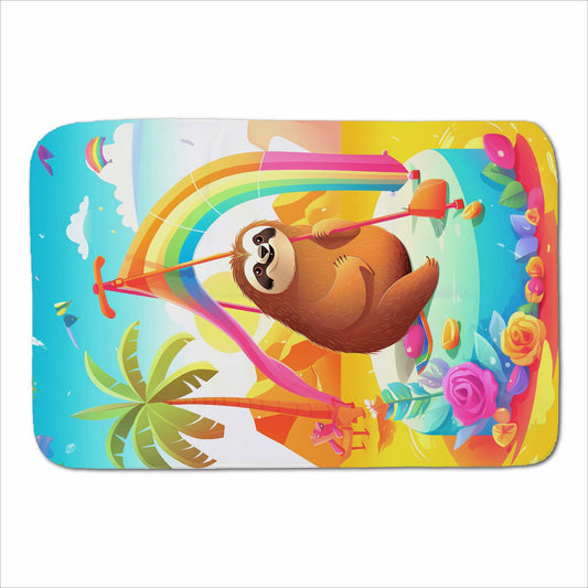 Sloth On A Beach Holiday Sherpa Blanket