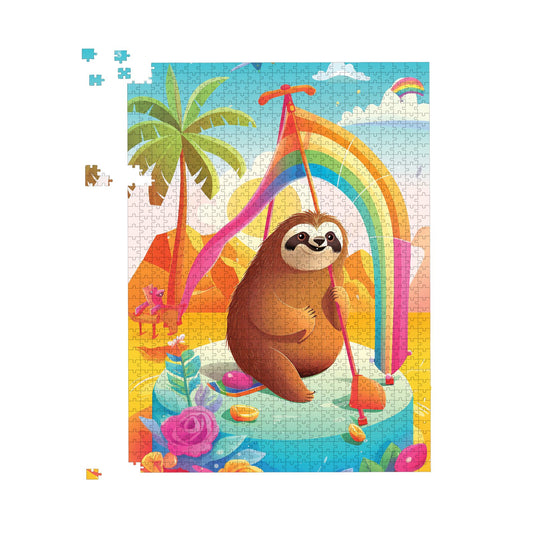 Sloth On A Beach Holiday Jigsaw Puzzle