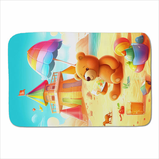 Bear On A Beach Holiday Sherpa Blanket