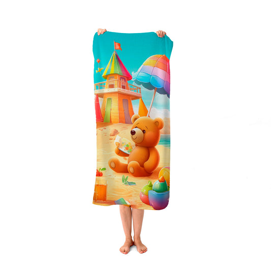 Bear On A Beach Holiday Beach Towel