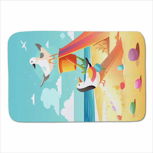 Seagulls On A Beach Holiday Sherpa Blanket