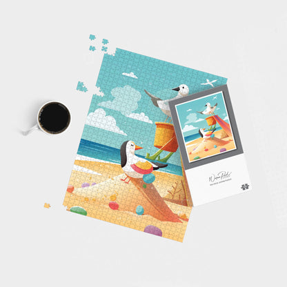 Seagulls On A Beach Holiday Jigsaw Puzzle