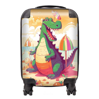 Crocodile On A Beach Holiday Suitcase