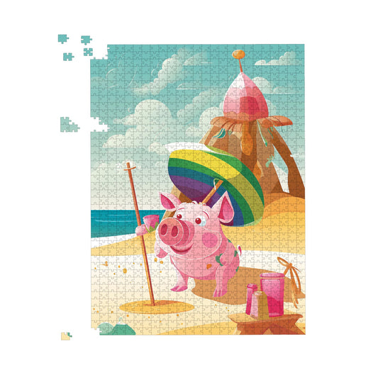 Piglet On A Beach Holiday Jigsaw Puzzle