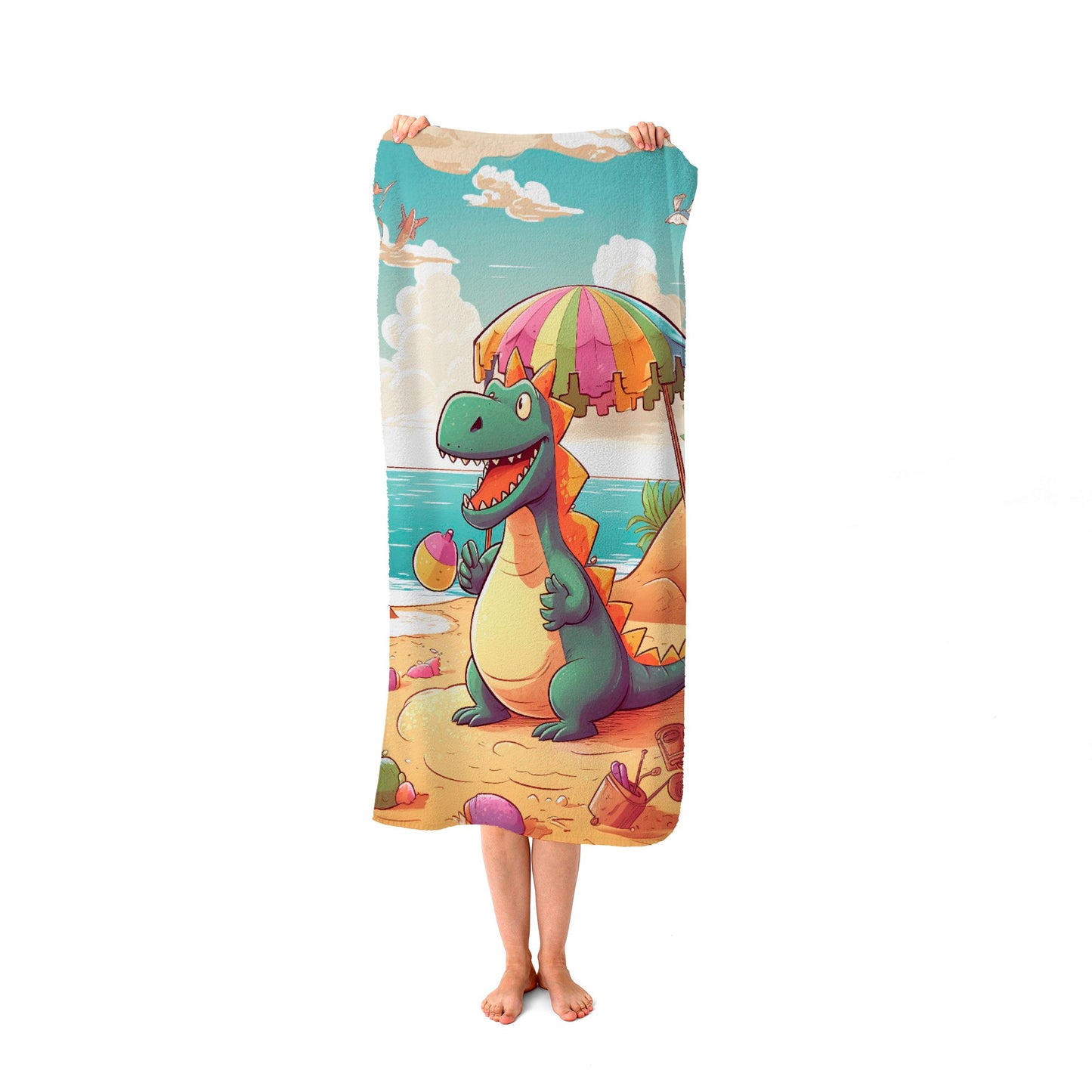 Dragon On A Beach Holiday Beach Towel