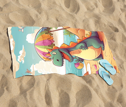 Dragon On A Beach Holiday Beach Towel