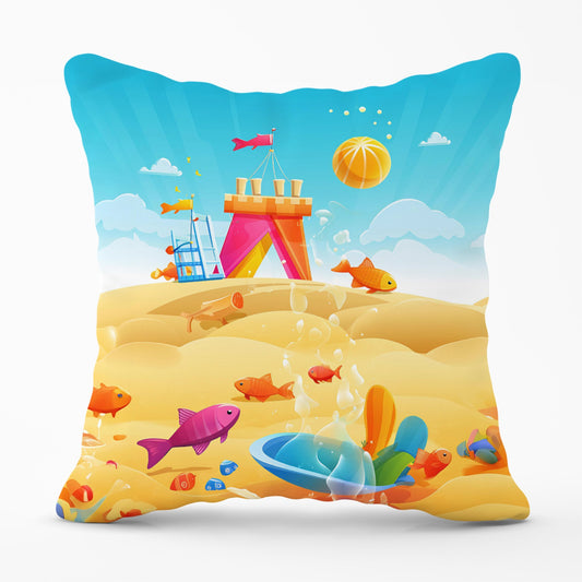 Fishes On A Beach Holiday Cushions
