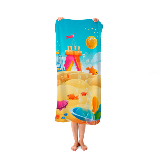 Fishes On A Beach Holiday Beach Towel