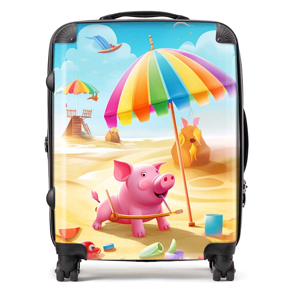 Pig On A Beach Holiday Suitcase