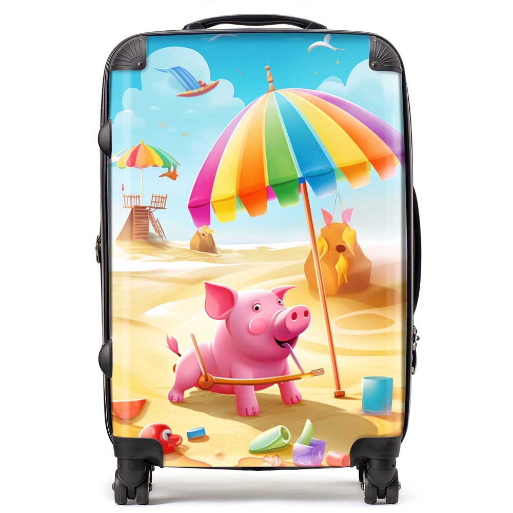 Pig On A Beach Holiday Suitcase