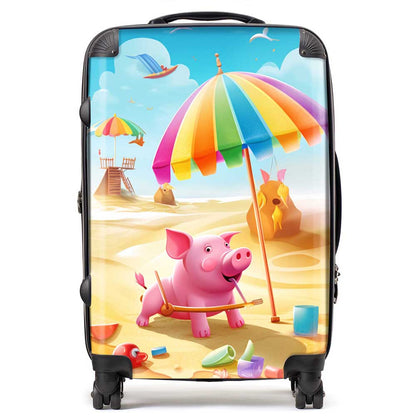Pig On A Beach Holiday Suitcase