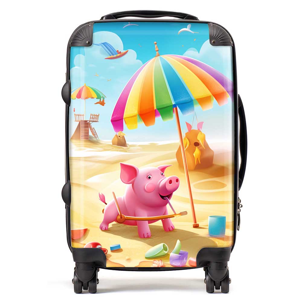 Pig On A Beach Holiday Suitcase