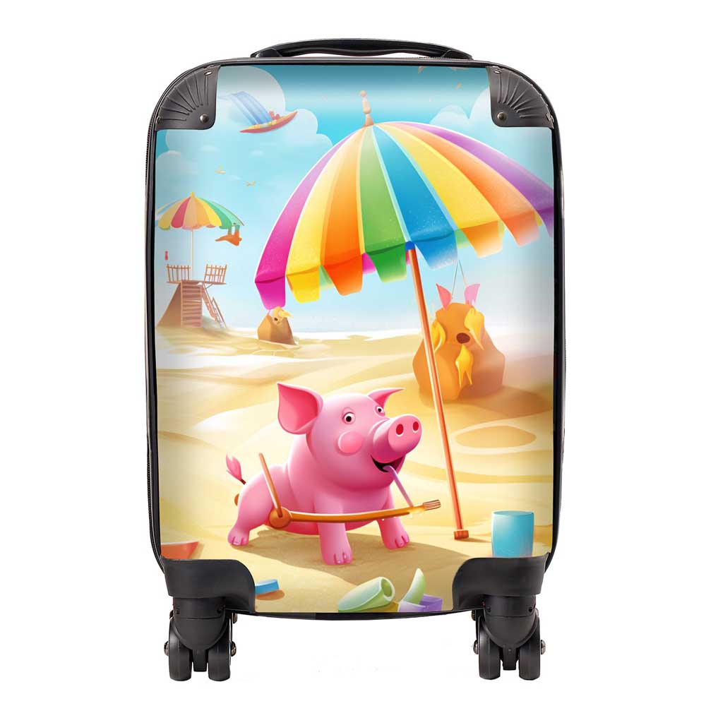 Pig On A Beach Holiday Suitcase